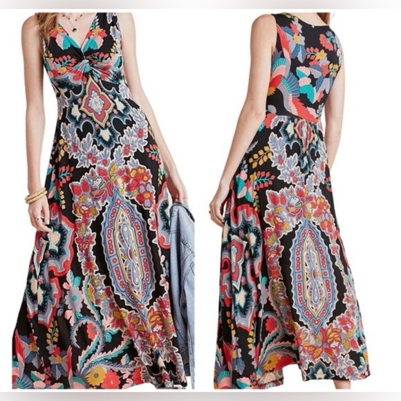 Anthropologie Maeve Maxi Dress Camilla Floral Sleeveless Multicolor Boho Women S - Picture 14 of 14
